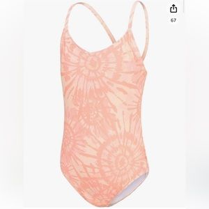 New Girls size 11/12 tie die one piece swimsuit. 🍑Peachy pink in color.